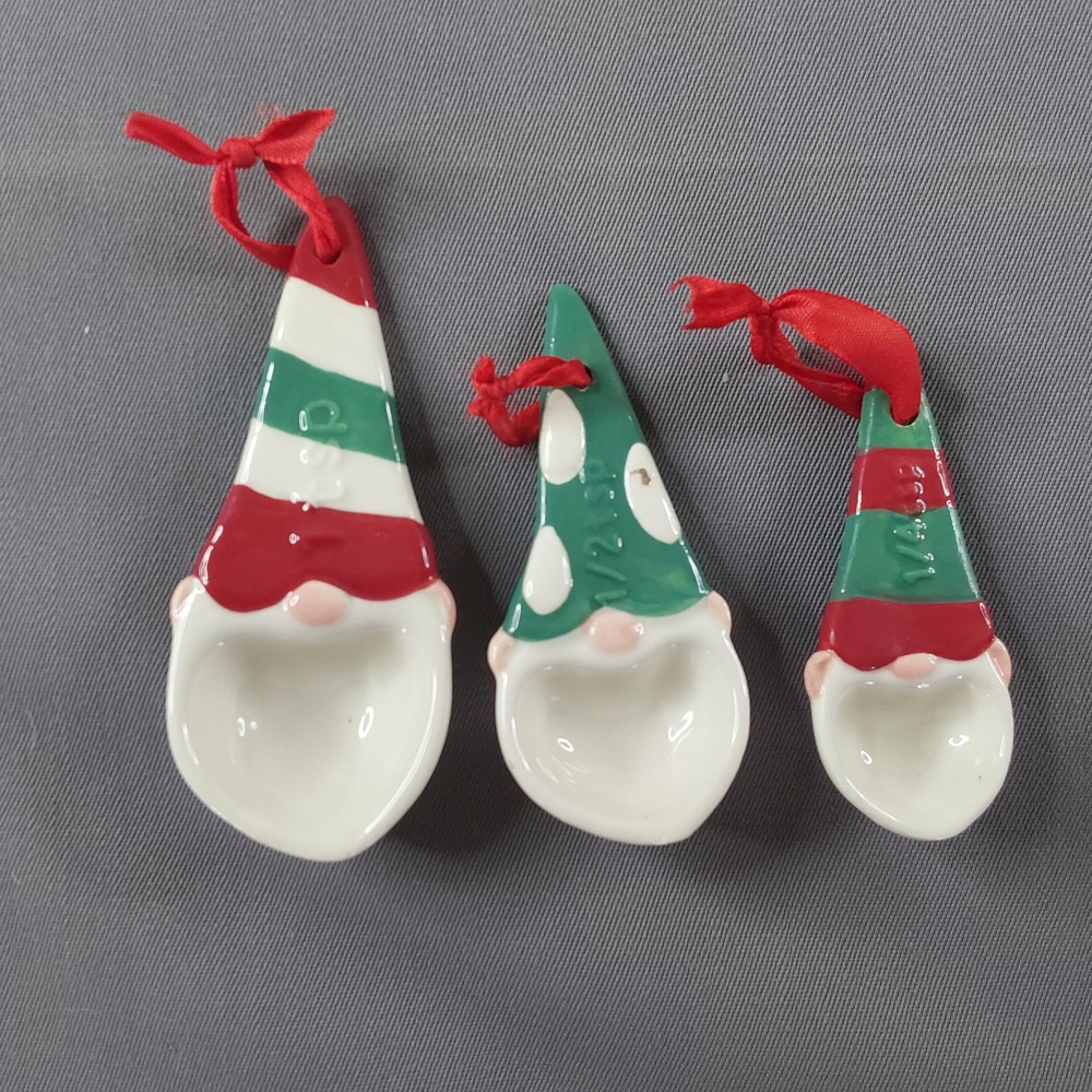 Christmas Gnome/ Elf Teaspoon Set Of 3 Christmas Festive Kitchen Organization